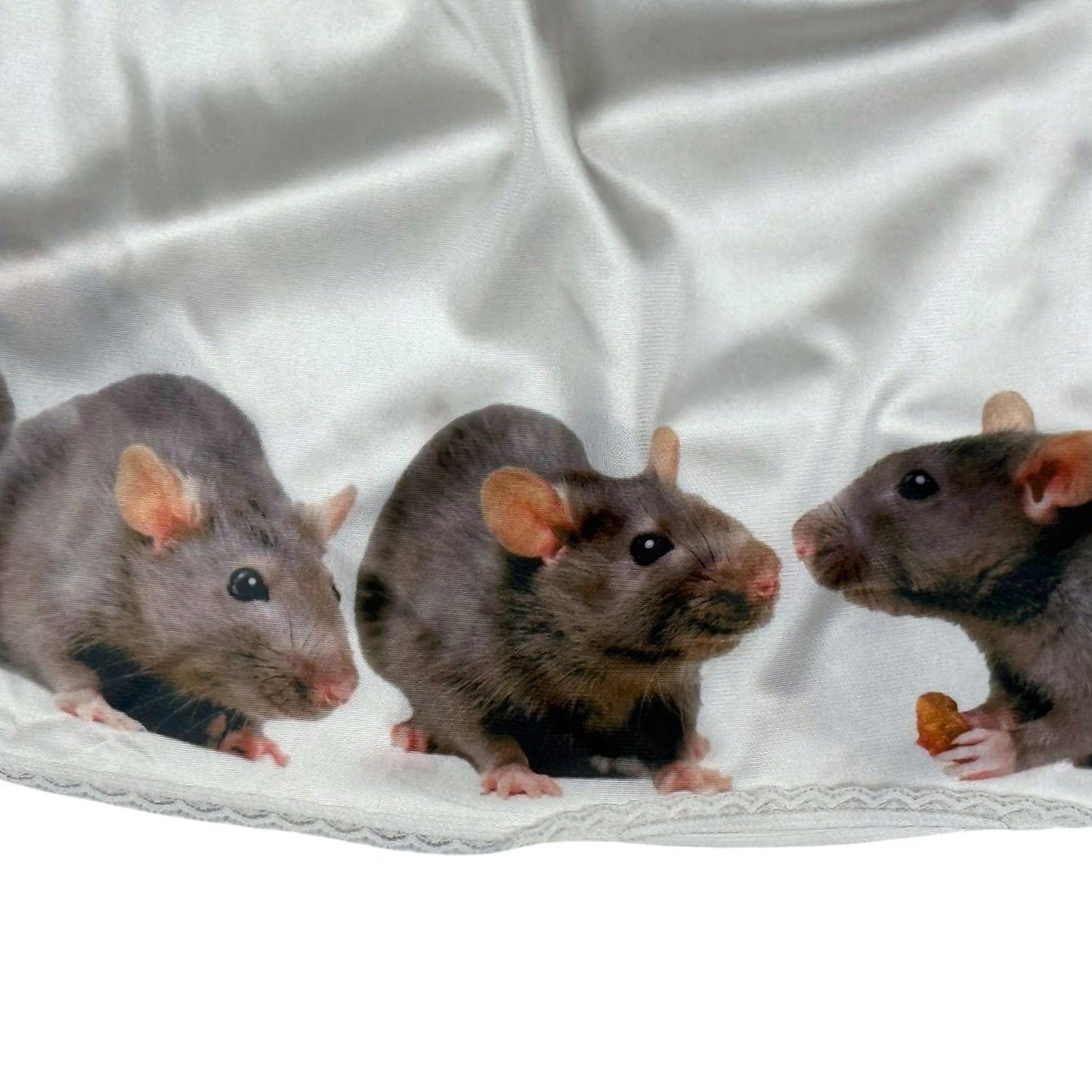 RAT LINE UP WHITE MINI SKIRT - L