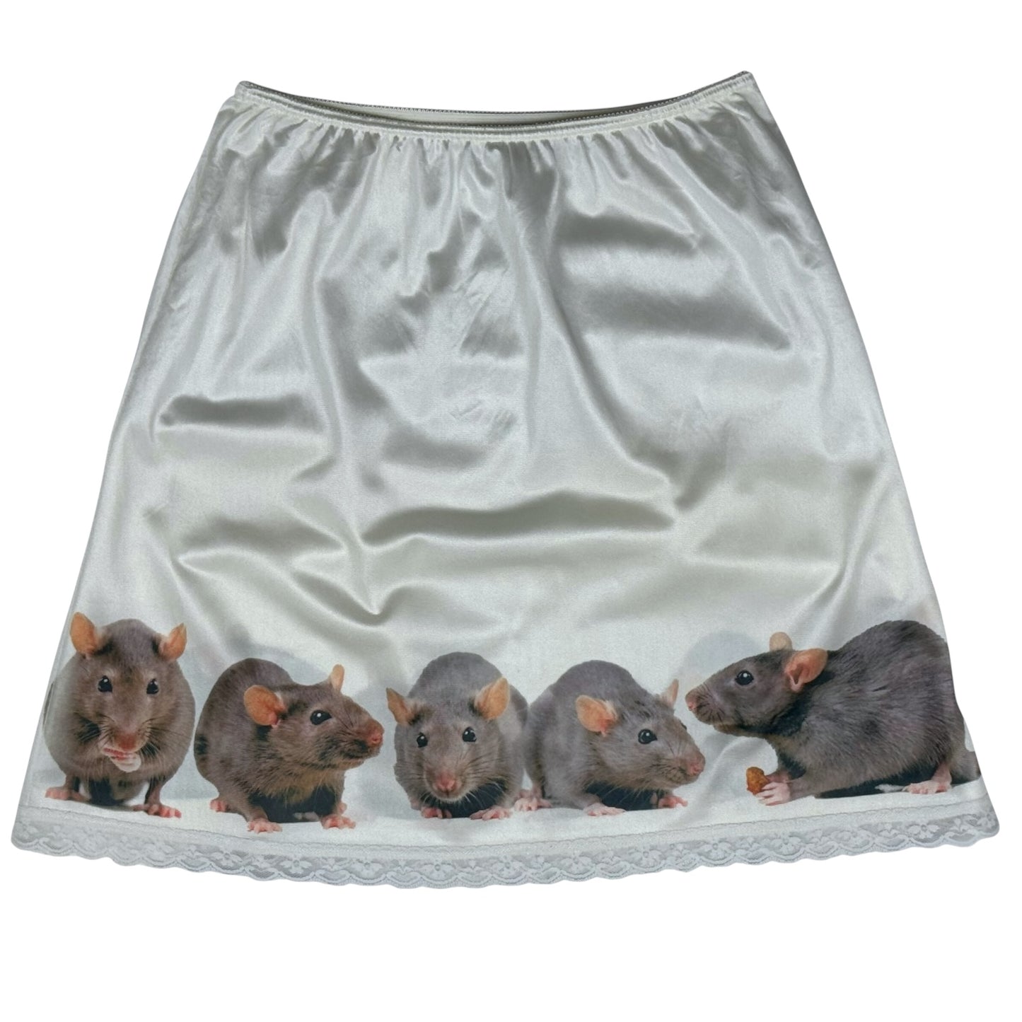 RAT LINE UP WHITE MINI SKIRT -M