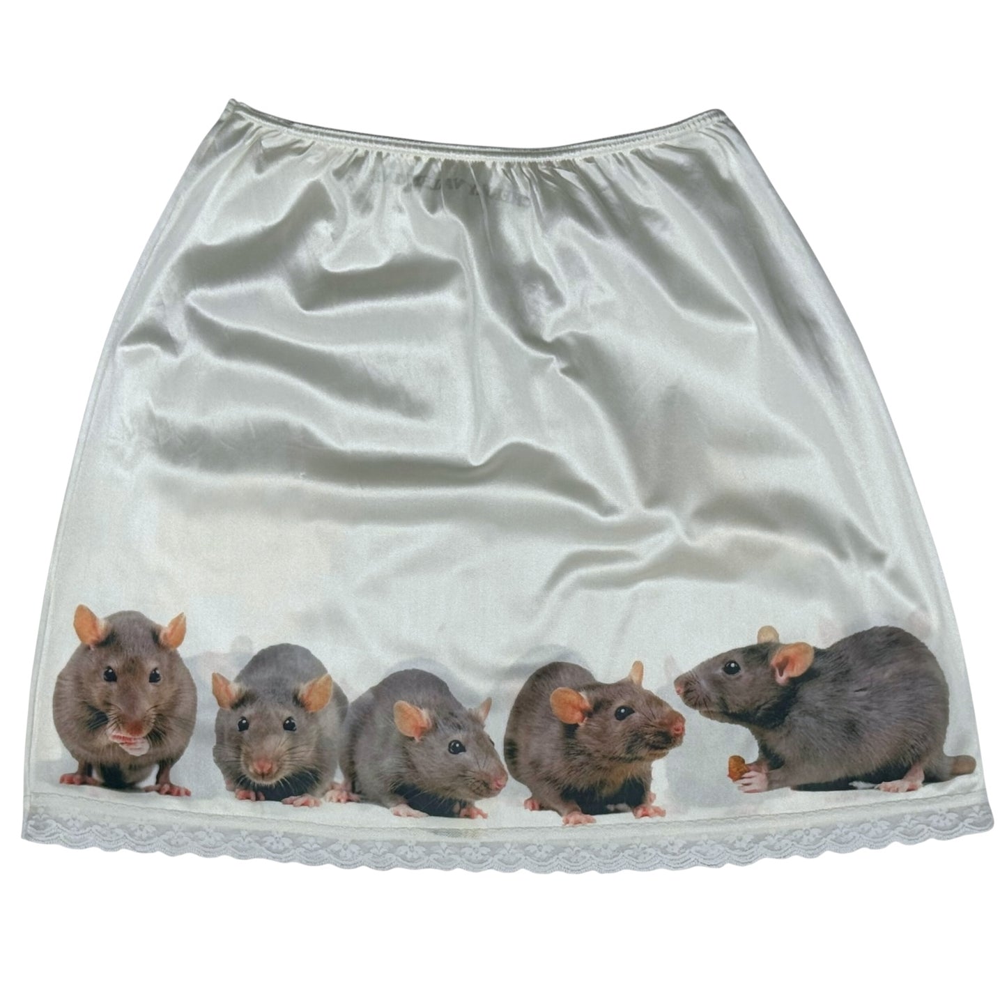 RAT LINE UP WHITE MINI SKIRT -M
