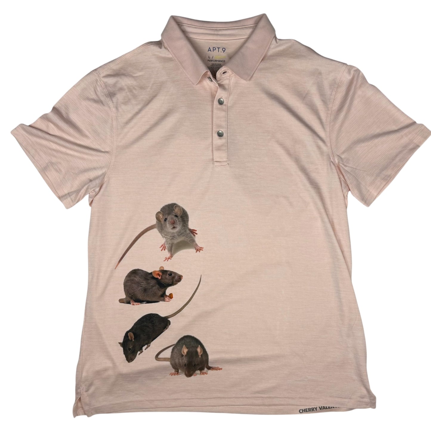 RATS PINK POLO TEE - MENS L