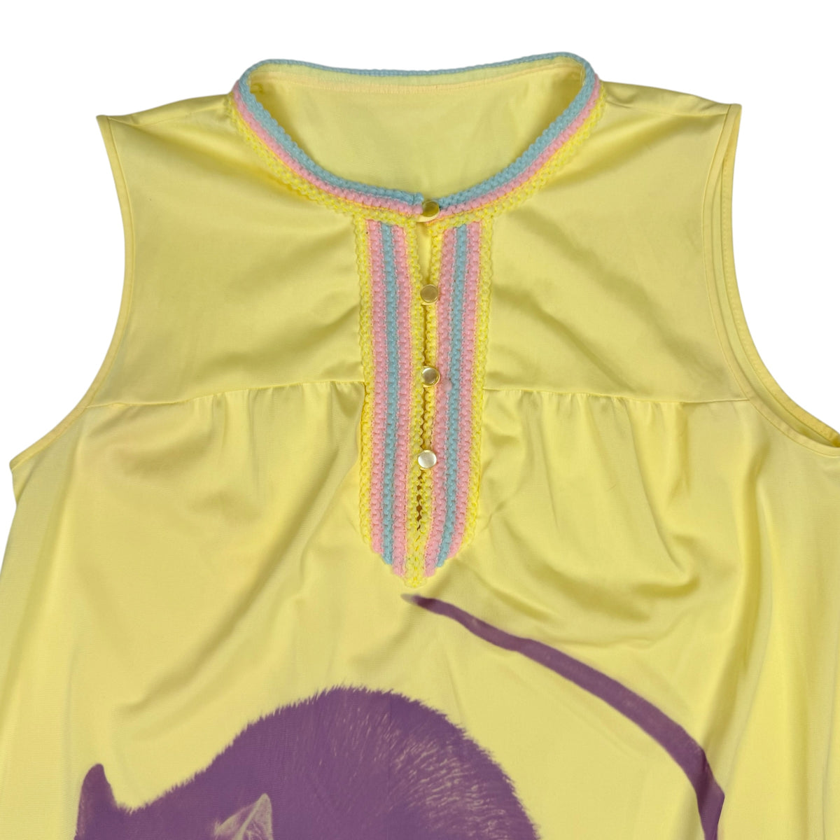PURPLE BIG RAT YELLOW SHIFT DRESS - M/L