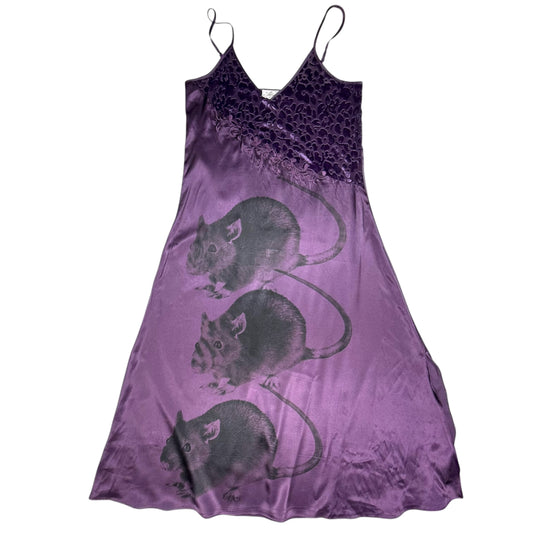 BIG RAT PURPLE FLORAL SLIP DRESS - M