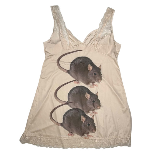 BIG RAT LACE CREAM SLIP DRESS - 3X