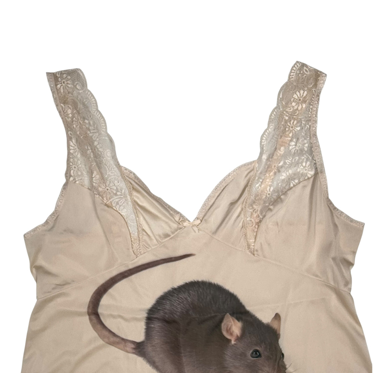 BIG RAT LACE CREAM SLIP DRESS - 3X