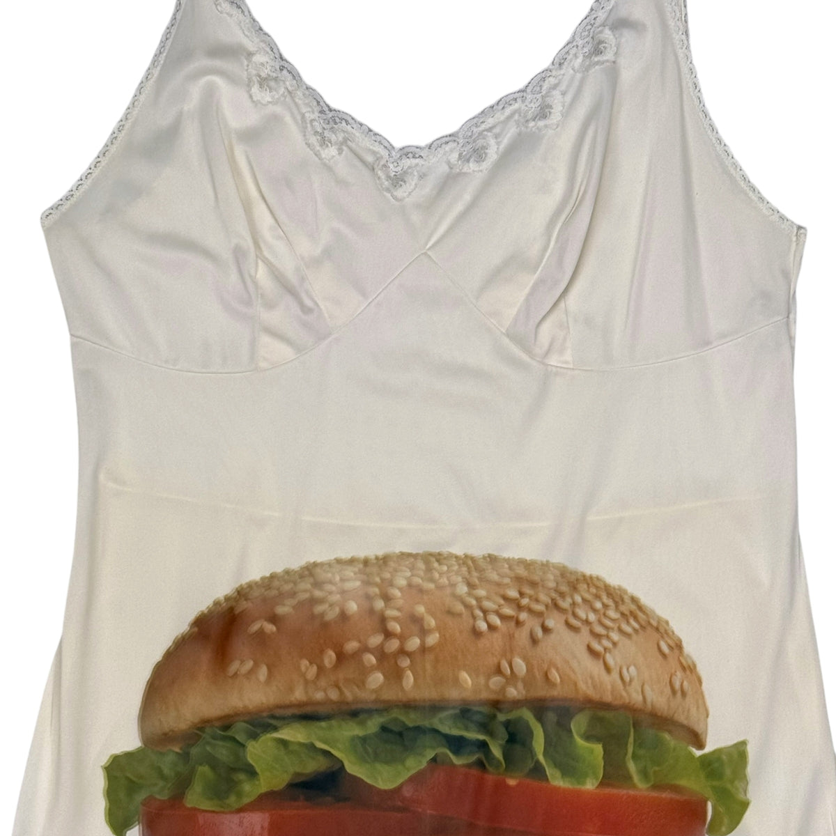CHEESEBURGER WHITE LACE DRESS - M