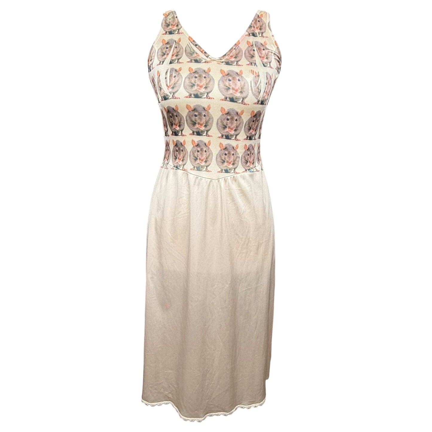 RAT PRINT BEIGE DRESS - M