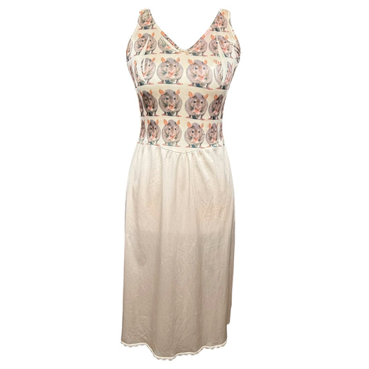 RAT PRINT BEIGE DRESS - M