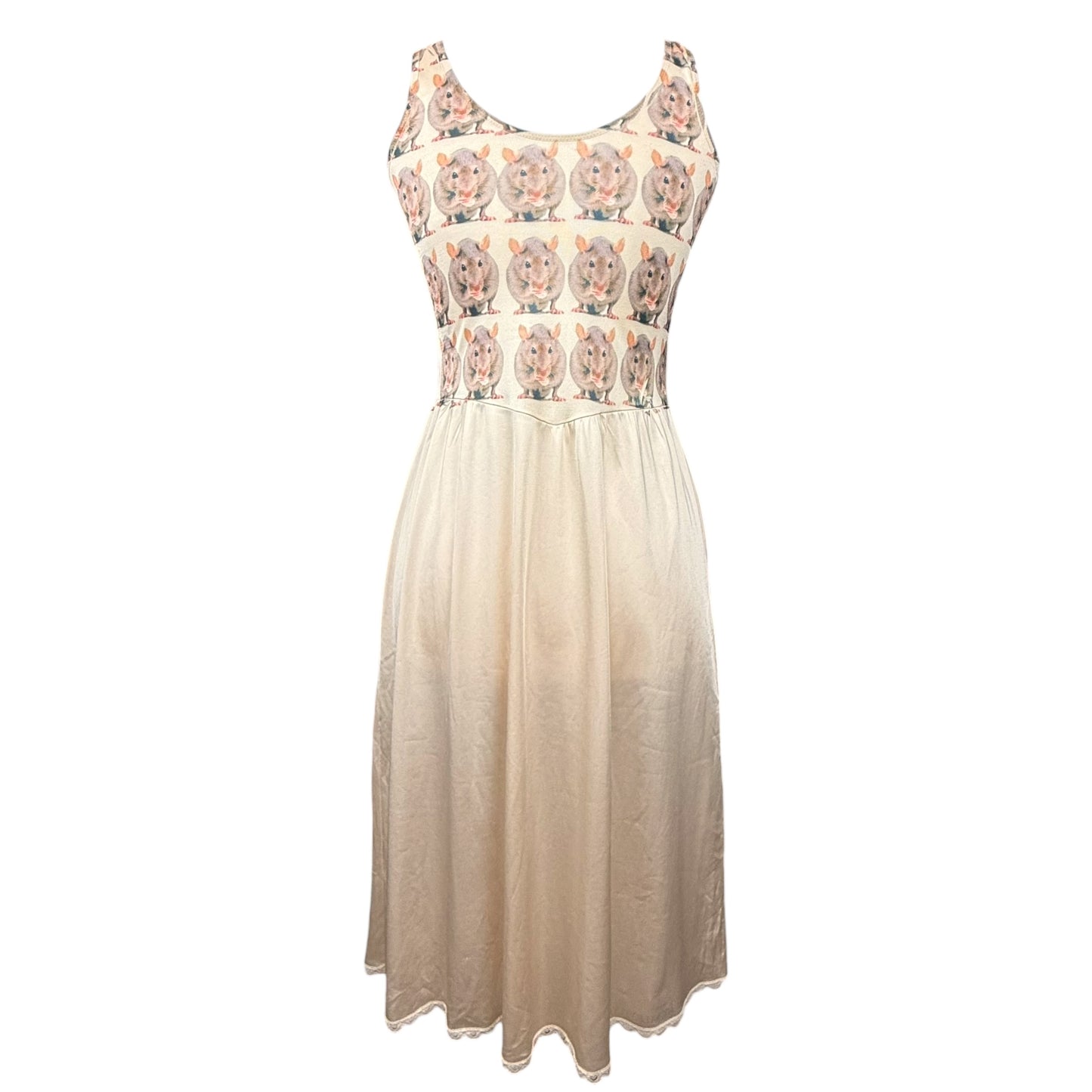 RAT PRINT BEIGE DRESS - M
