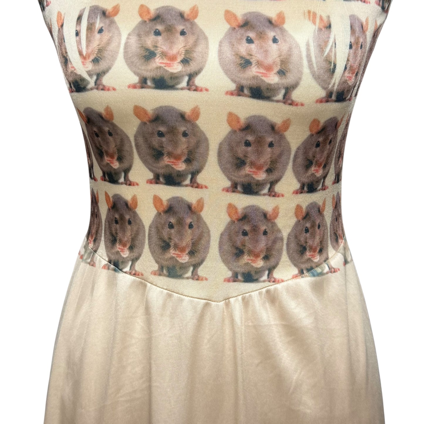 RAT PRINT BEIGE DRESS - M