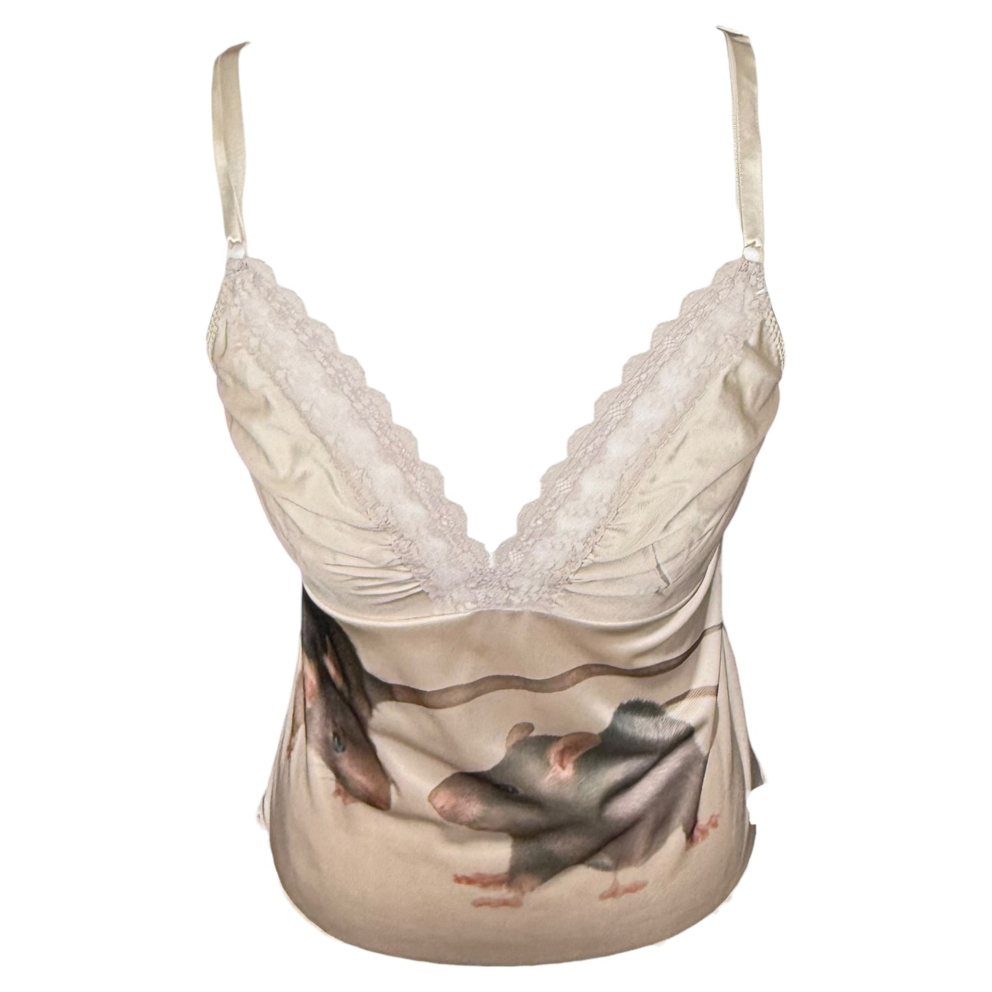 RAT FRIENDS BEIGE SLIP TANK SAMPLE - S/M