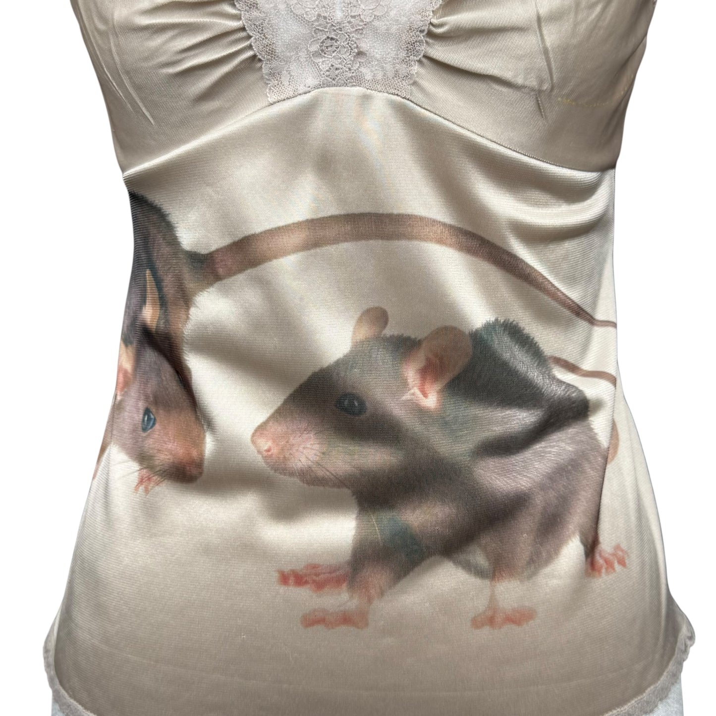 RAT FRIENDS BEIGE SLIP TANK SAMPLE - S/M