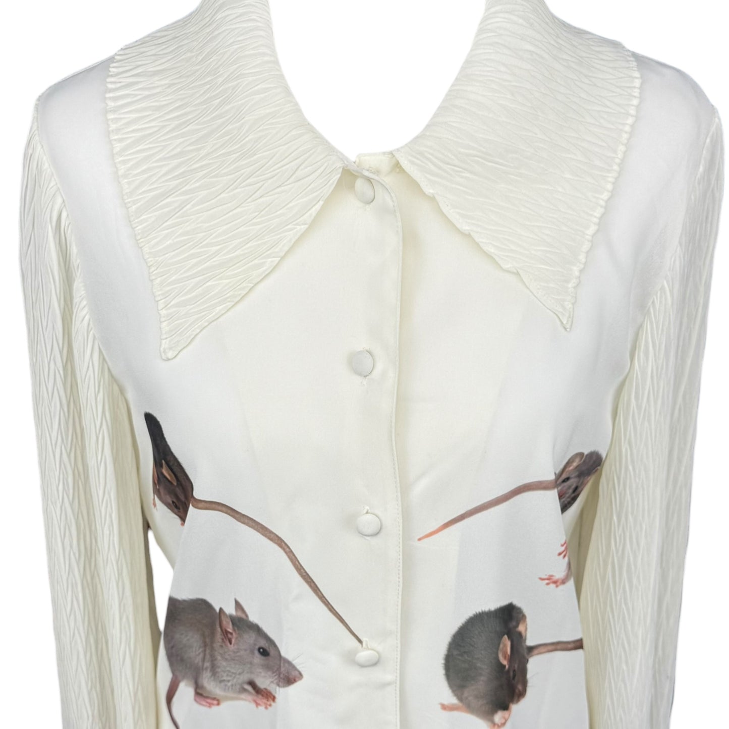RAT 90S WHITE BLOUSE - S/M
