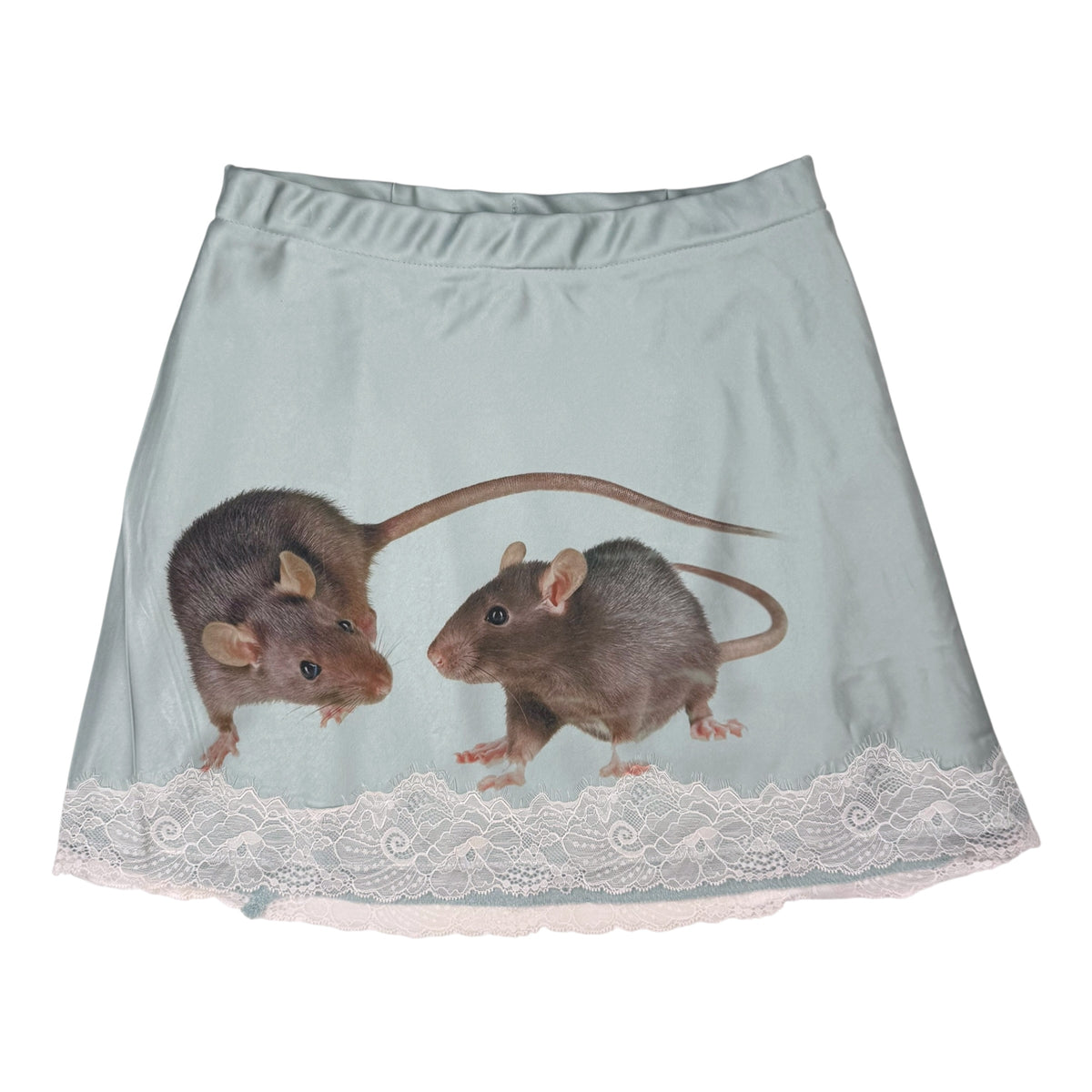 RAT FRIENDS SEAFOAM LACE MINI SKIRT - XS