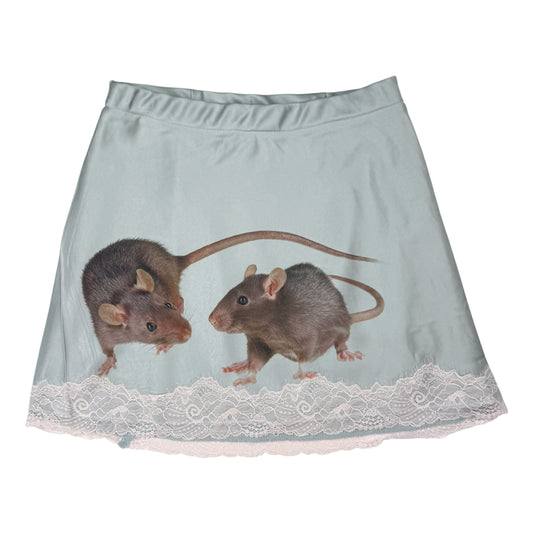 RAT FRIENDS SEAFOAM LACE MINI SKIRT - XS