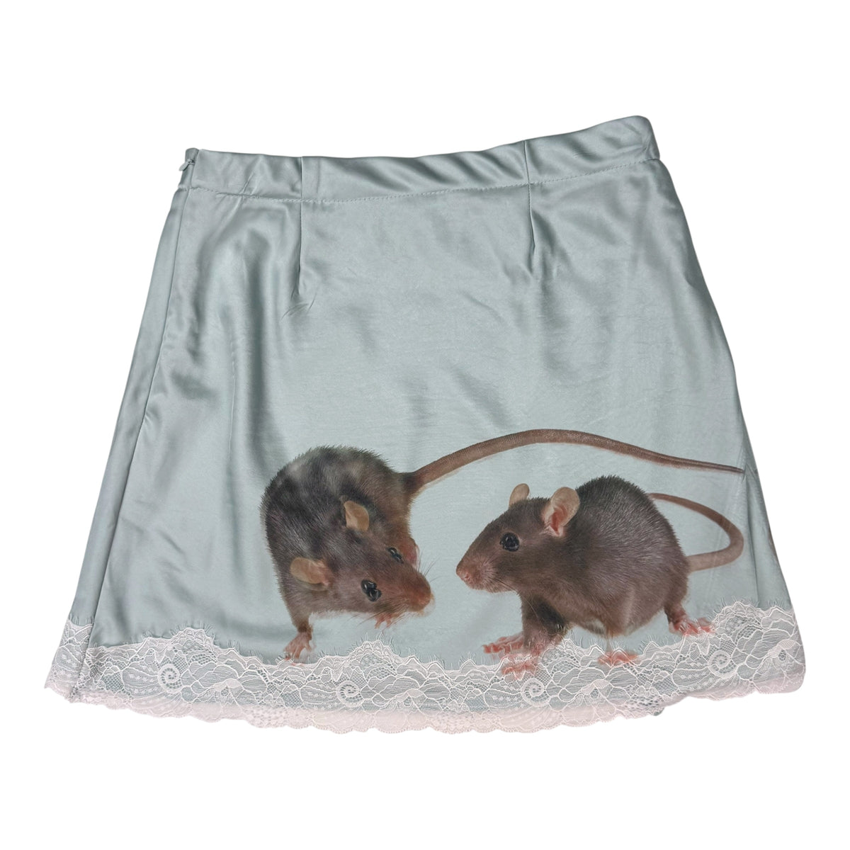 RAT FRIENDS SEAFOAM LACE MINI SKIRT - XS