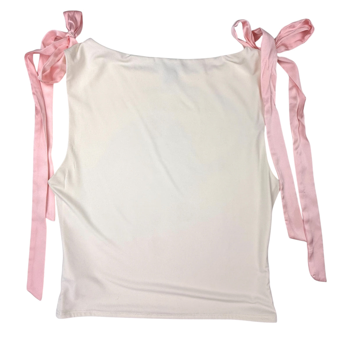 BIG RAT PINK RIBBON WHITE TANK SAMPLE - L
