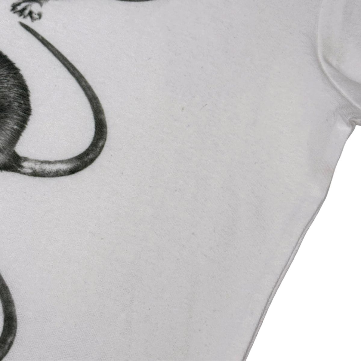 RAT 3 WHITE BABY TEE SAMPLE - M