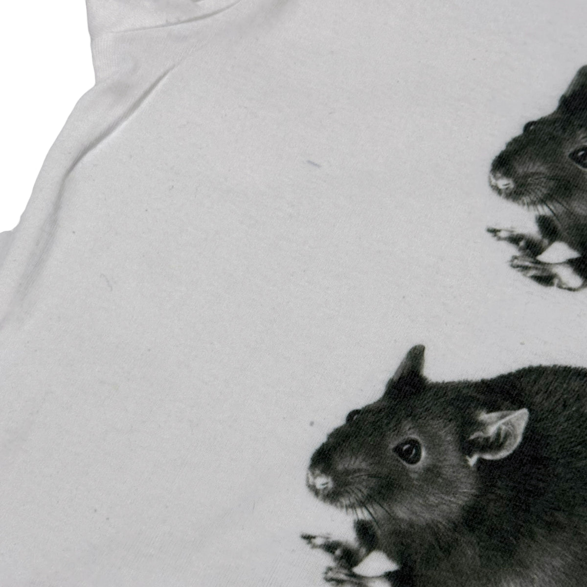 RAT 3 WHITE BABY TEE SAMPLE - M