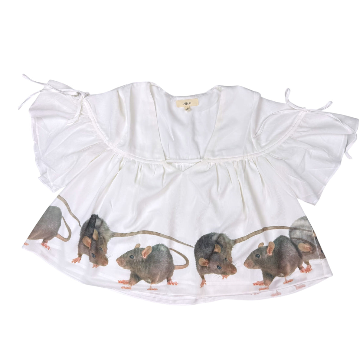 RAT FRIENDS ROMANTIC WHITE TOP - M