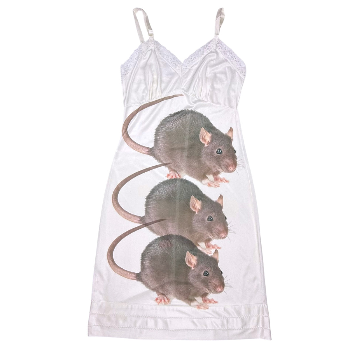 BIG BROWN RAT 3 WHITE DRESS - S