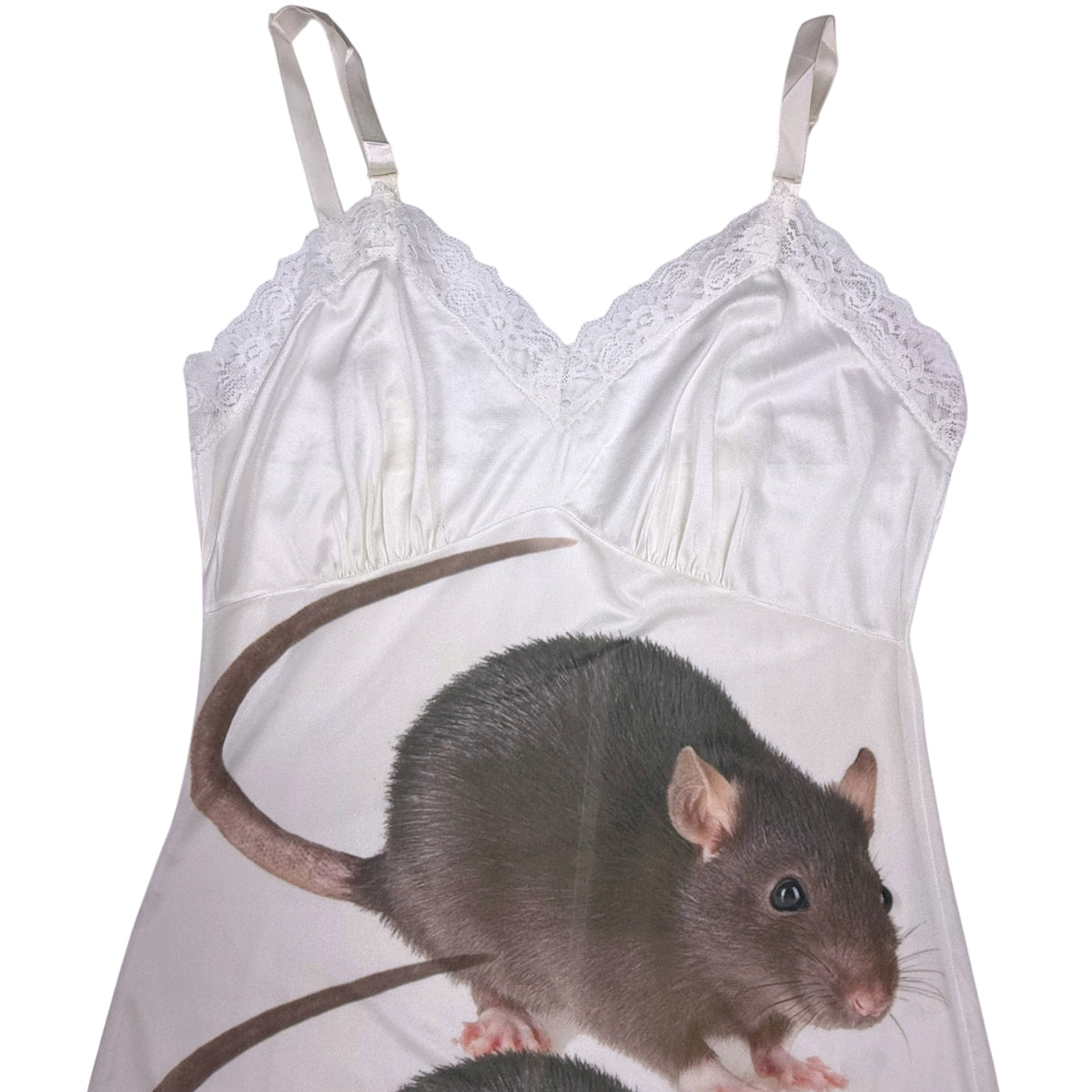 BIG BROWN RAT 3 WHITE DRESS - S