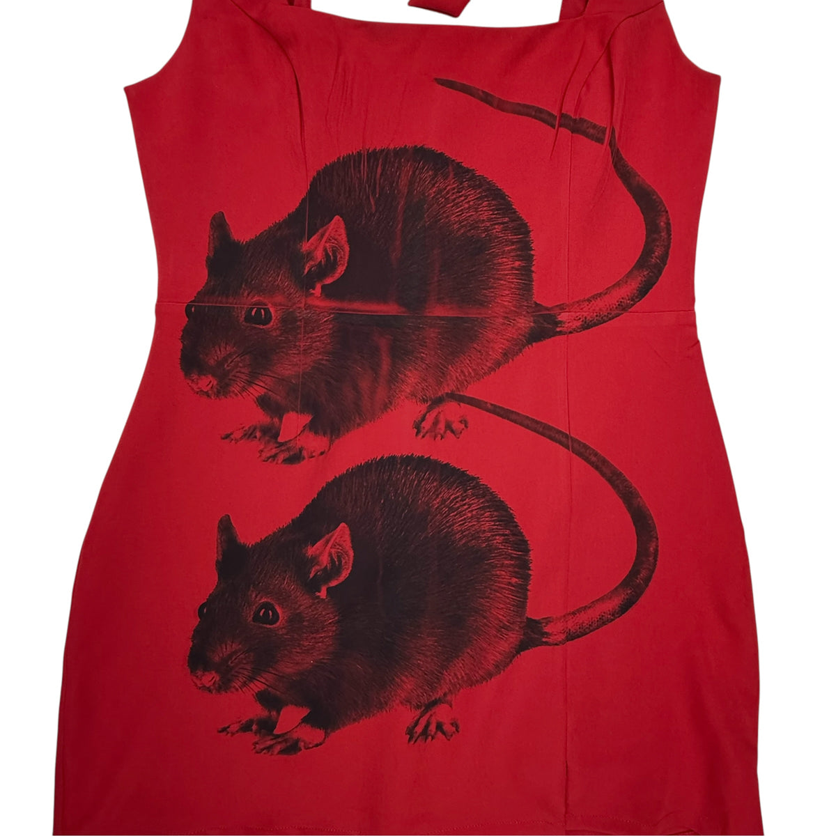 BIG RAT RED BOWTIE STRAP DRESS - L