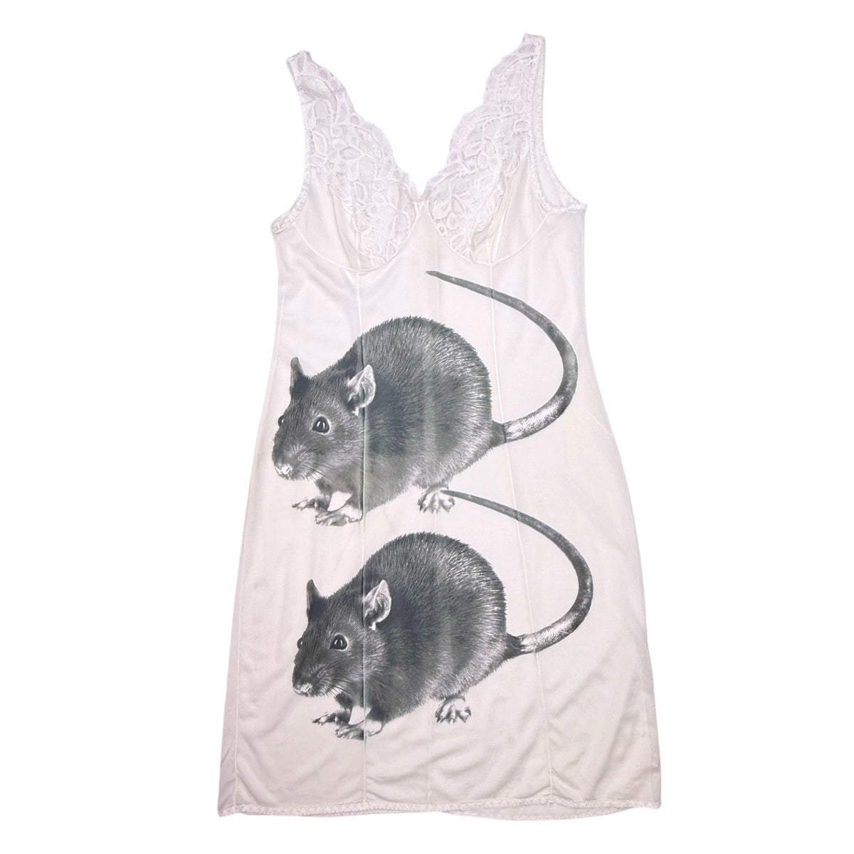 BIG BLACK RAT 2 WHITE LACE DRESS - S