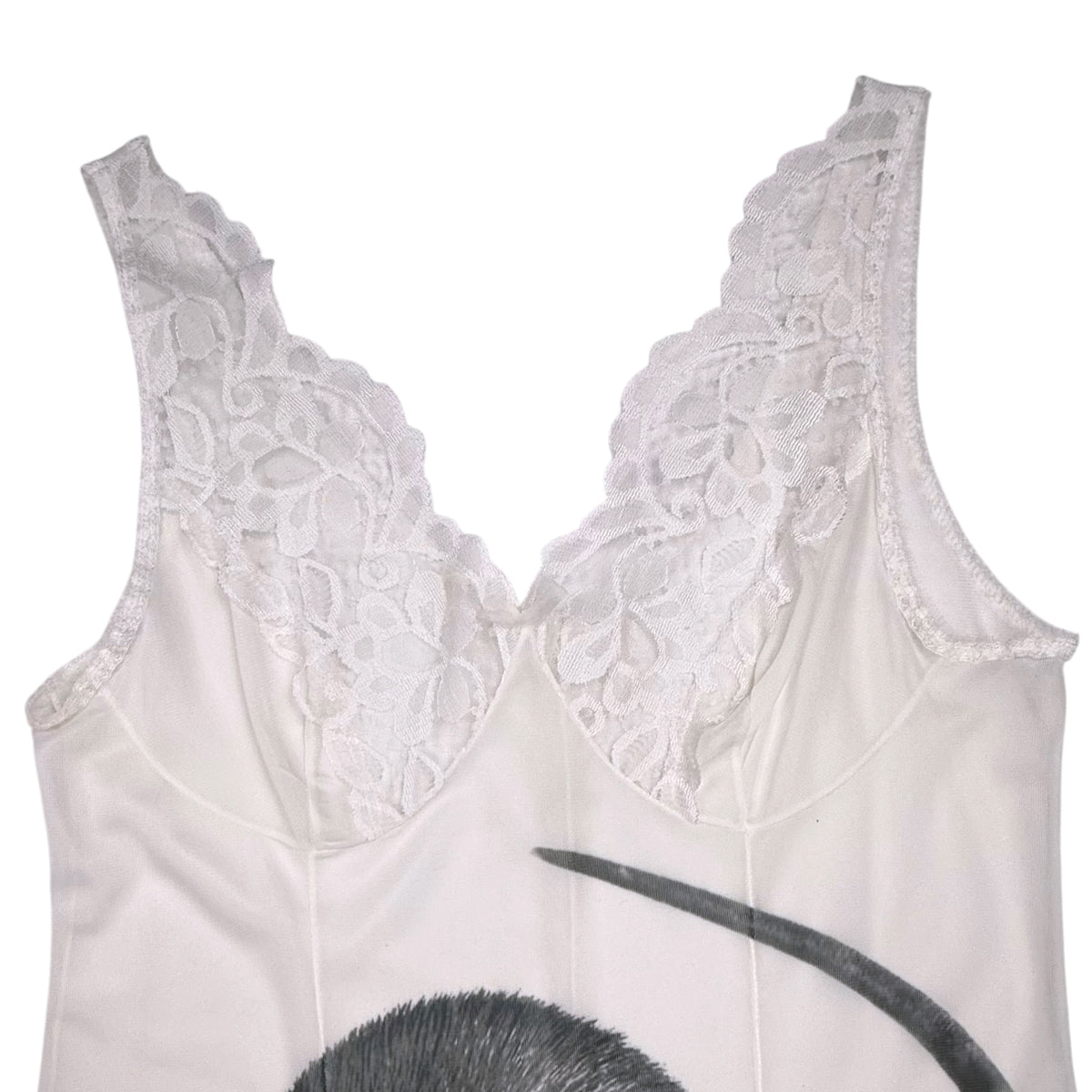BIG BLACK RAT 2 WHITE LACE DRESS - S
