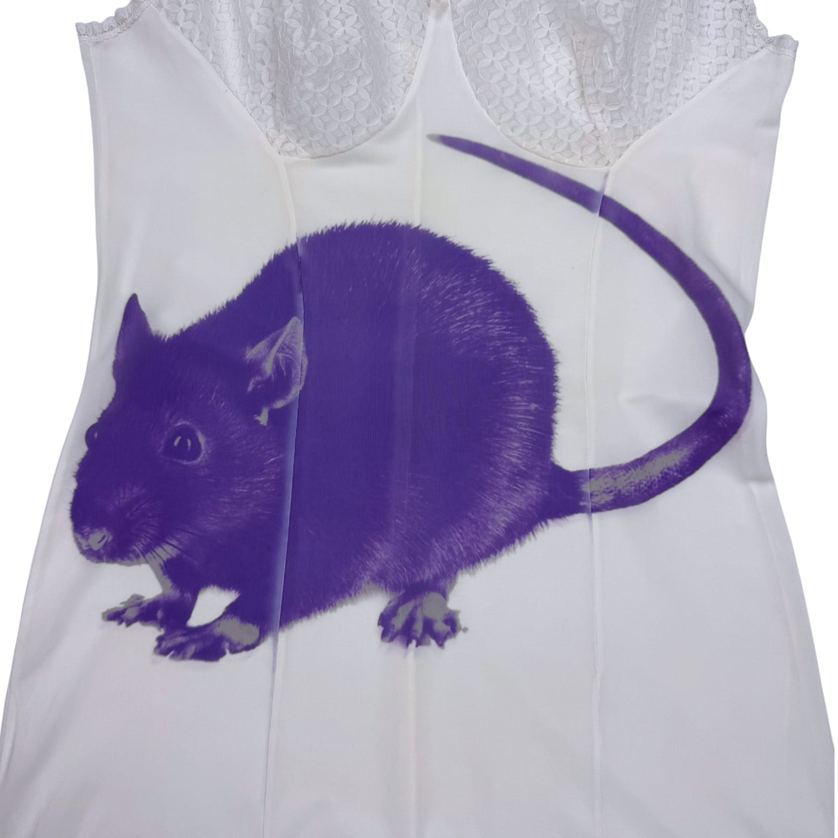 PURPLE BIG RAT WHITE DRESS - S