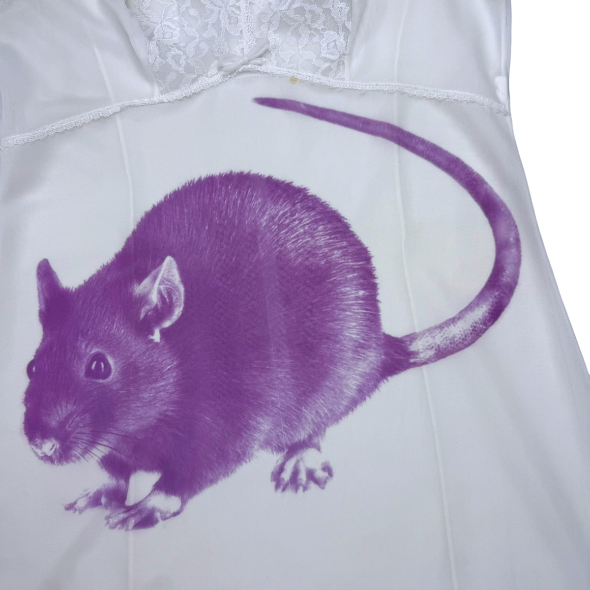 BIG PINK RAT WHITE MINI DRESS - M