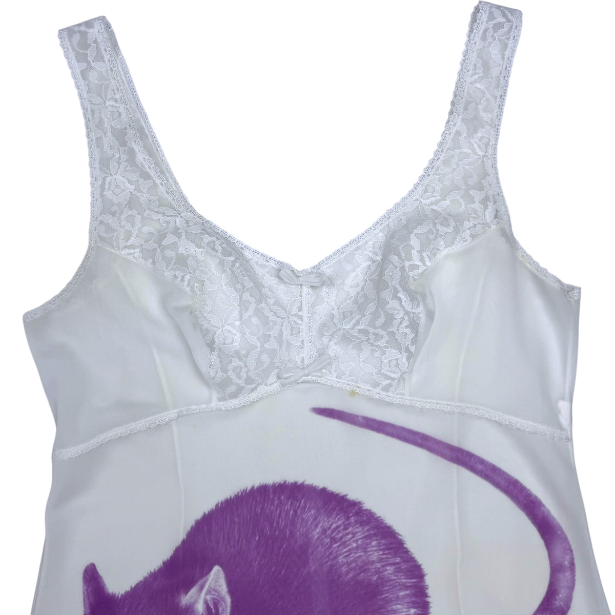 BIG PINK RAT WHITE MINI DRESS - M