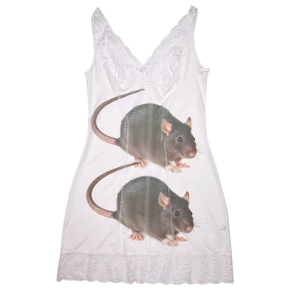 BIG BROWN RAT 2 WHITE LACE DRESS - M
