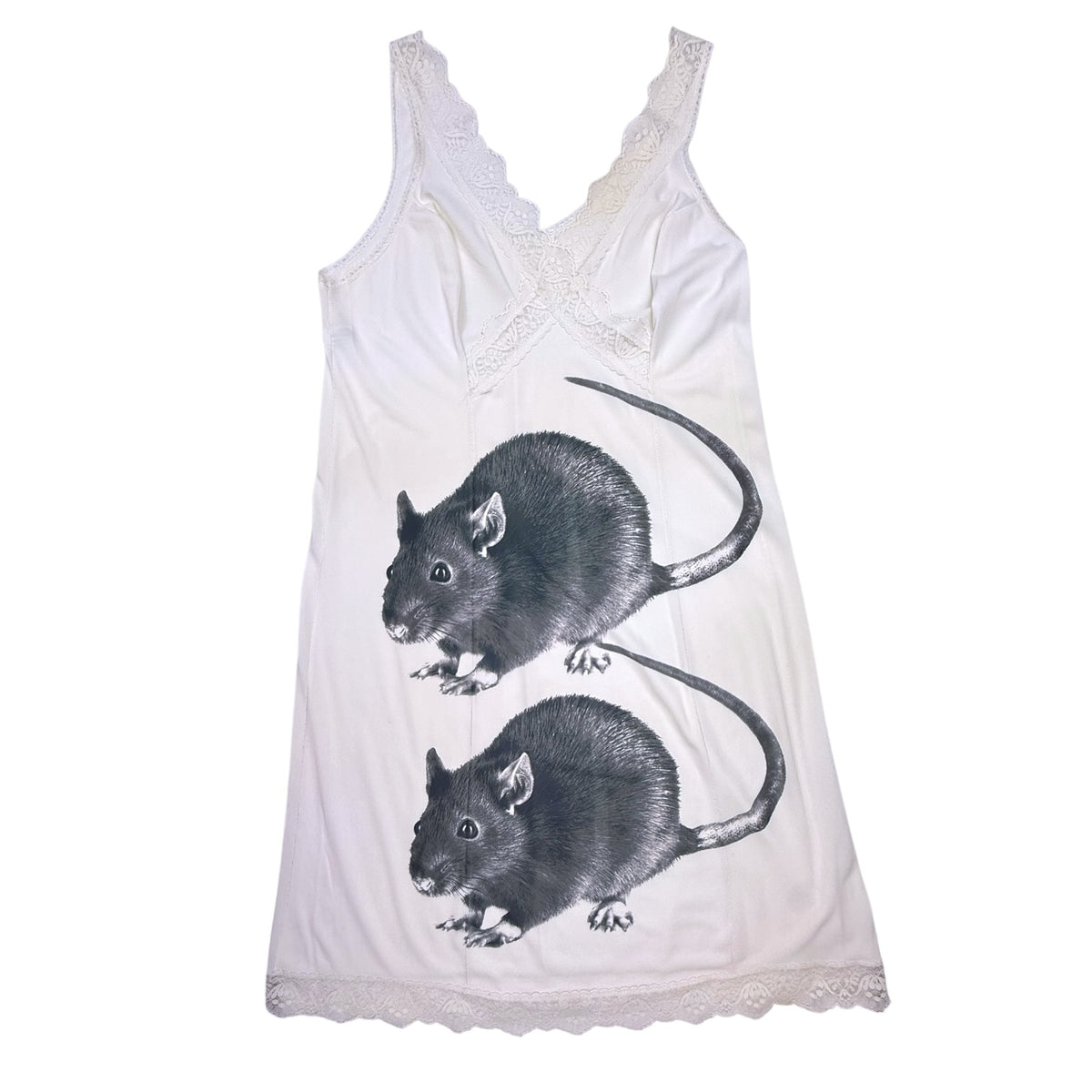 BIG BLACK RAT 2 WHITE DRESS - M
