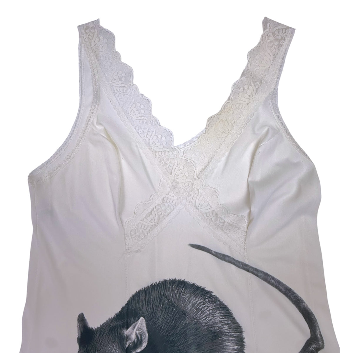 BIG BLACK RAT 2 WHITE DRESS - M