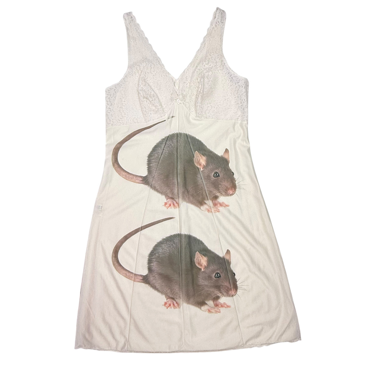 BIG BROWN RAT 2 WHITE DRESS - M