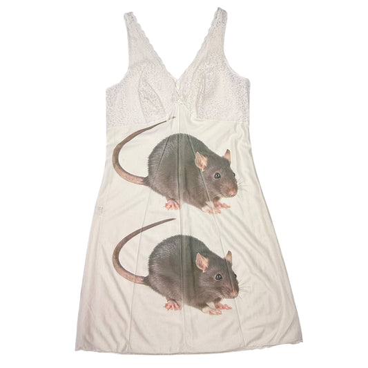 BIG BROWN RAT 2 WHITE DRESS - M
