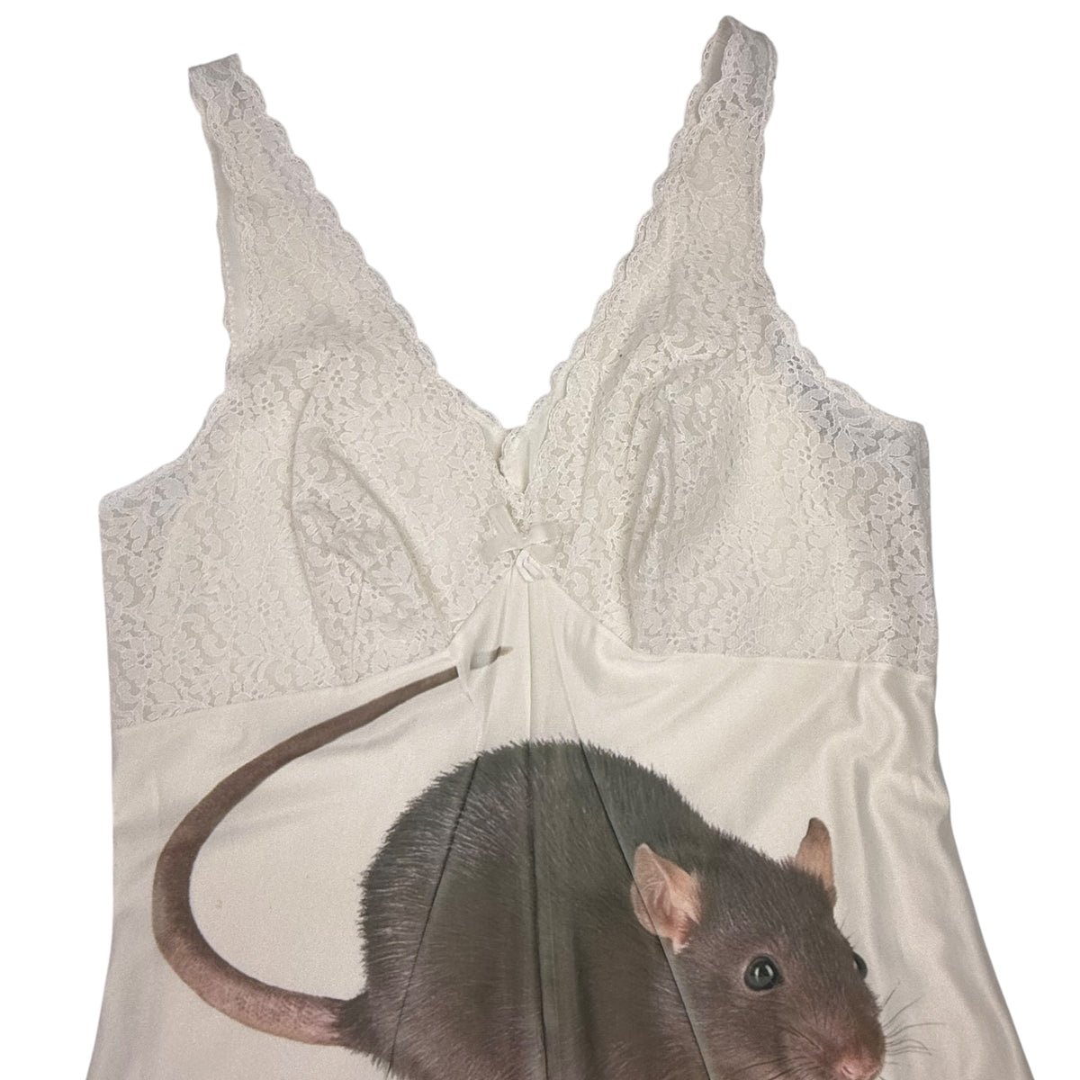 BIG BROWN RAT 2 WHITE DRESS - M