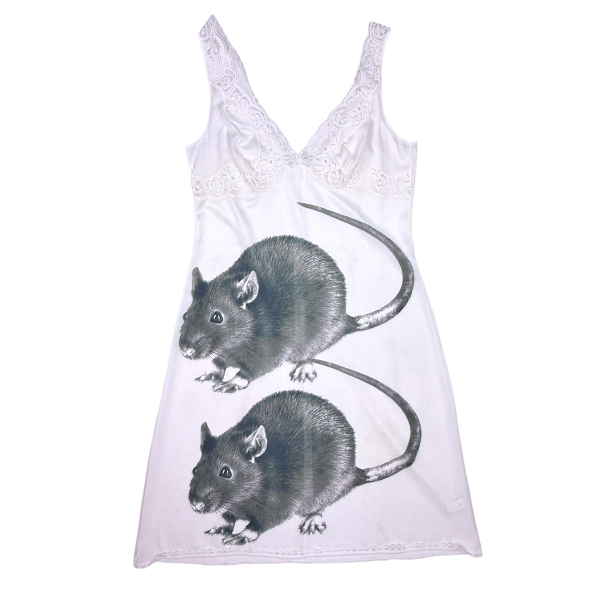 BIG BLACK RAT 2 WHITE DRESS - S