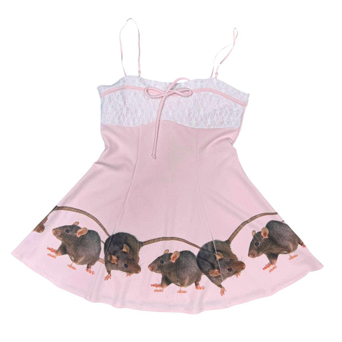 RAT FRIENDS PINK BOW DRESS - L