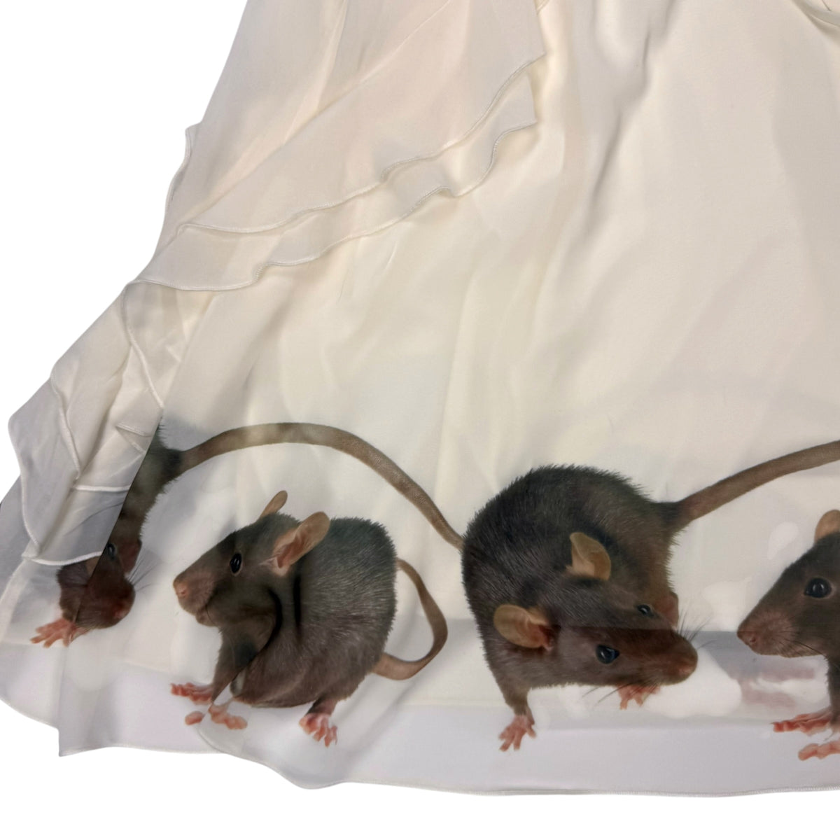 RAT FRIENDS WHITE RUFFLE DRESS - M/L