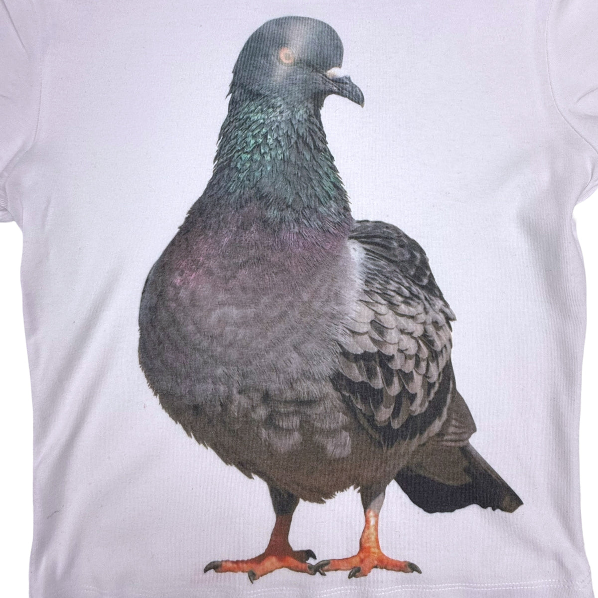 PIGEON WHITE BABY TEE SAMPLE - L