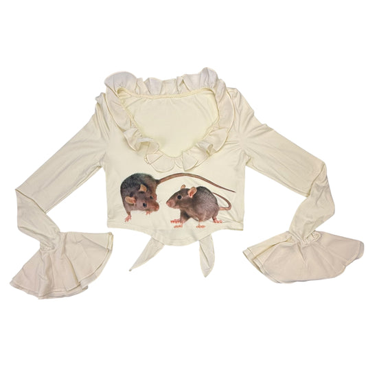 RAT FRIENDS RUFFLE LONG SLEEVE - L