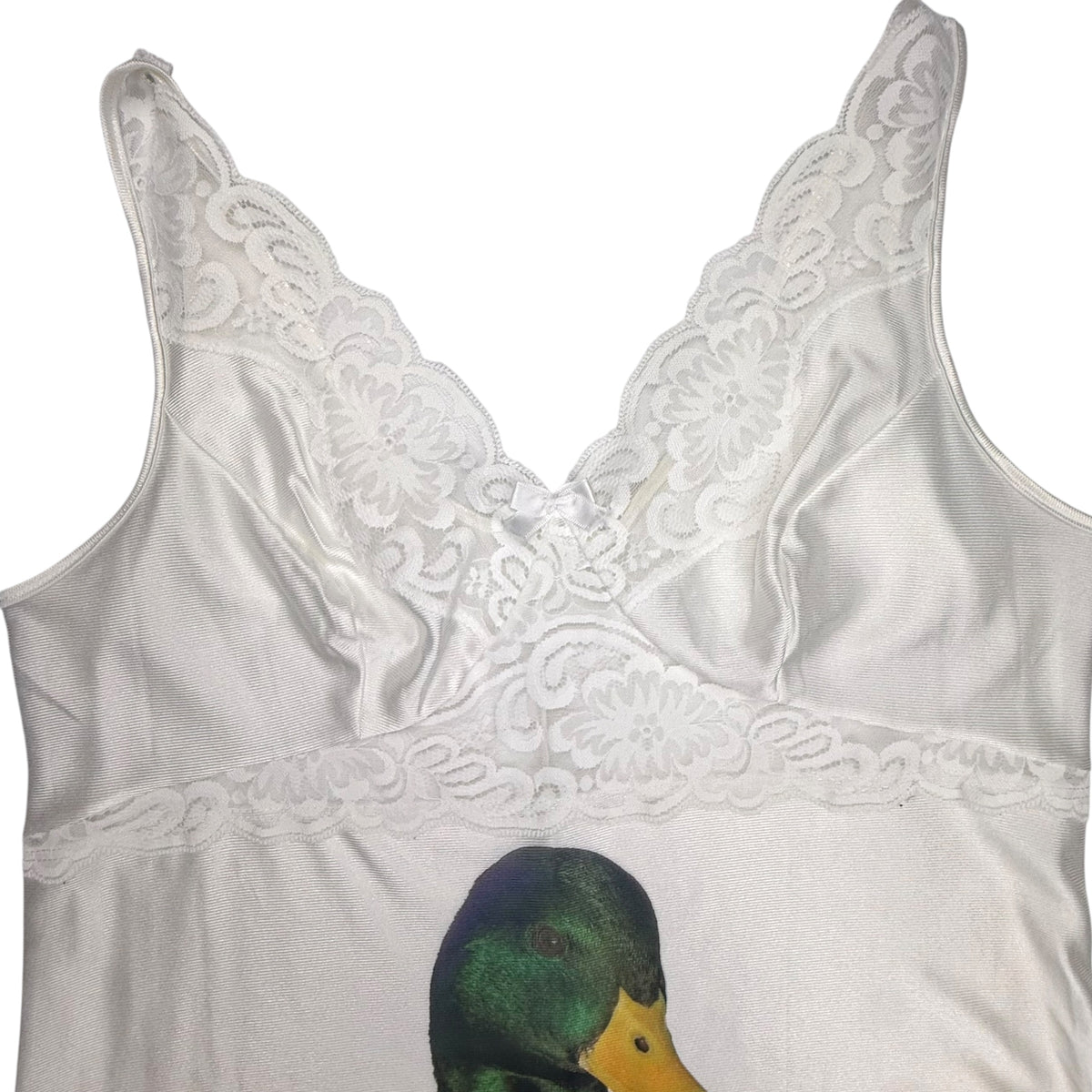 BIG DUCK WHITE SLIP DRESS - L