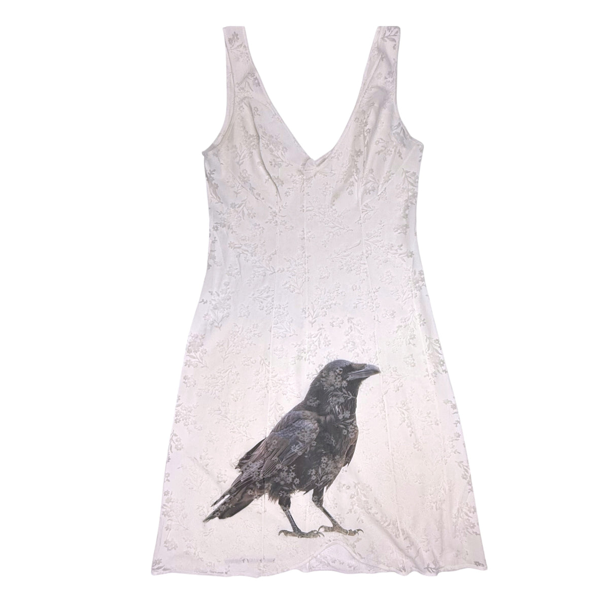 BIG RAVEN WHITE SLIP DRESS - M