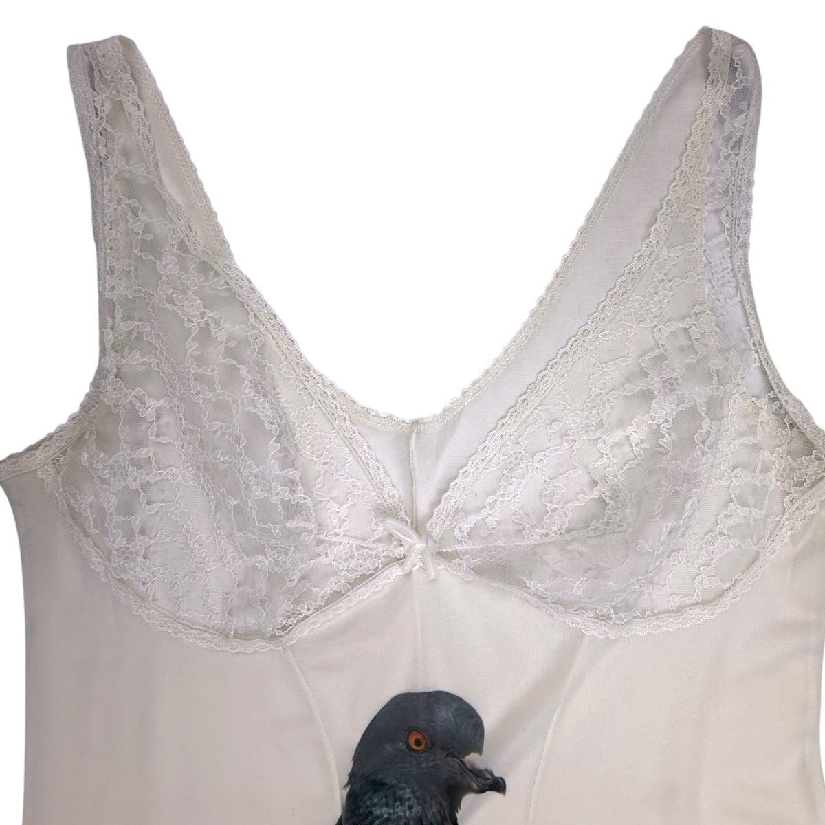 BIG PIGEON WHITE SLIP DRESS - L