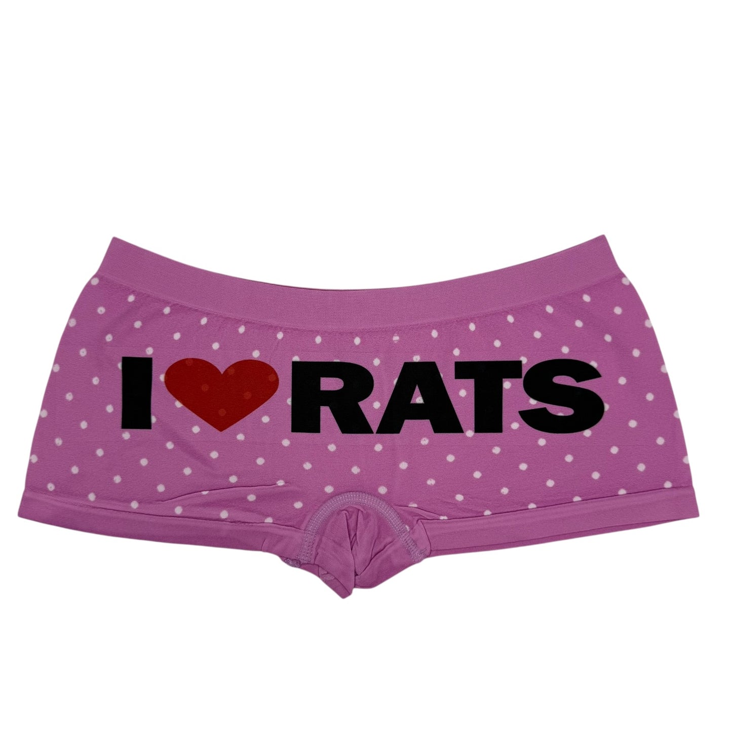I LOVE RATS PINK POLKA DOT BOYSHORT UNDIES - M
