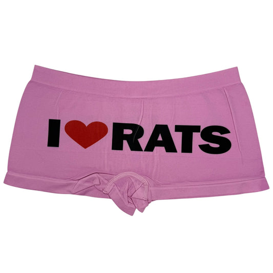 I LOVE RATS PINK BOYSHORT UNDIES SAMPLE- LARGE