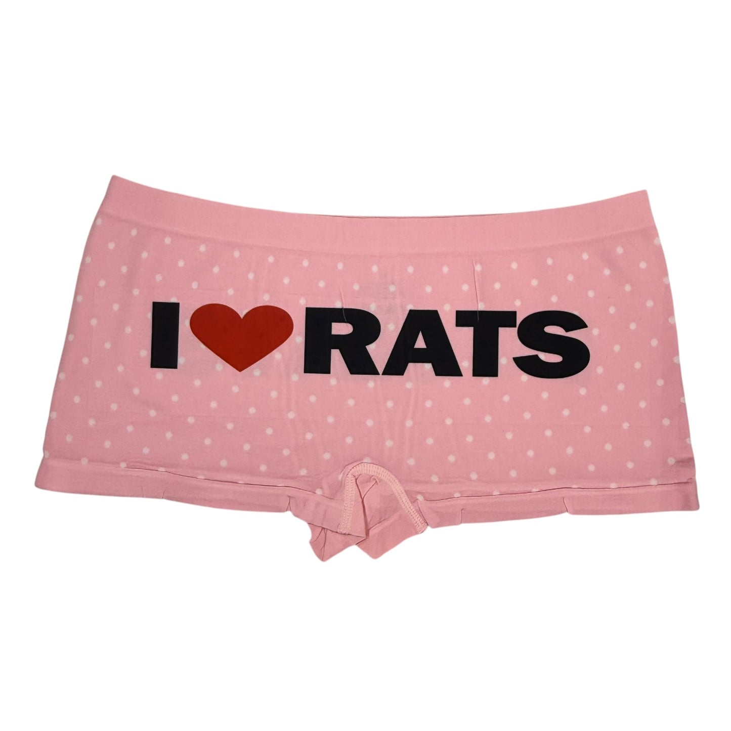 I LOVE RATS PINK POLKA DOT BOYSHORT UNDIES - XL