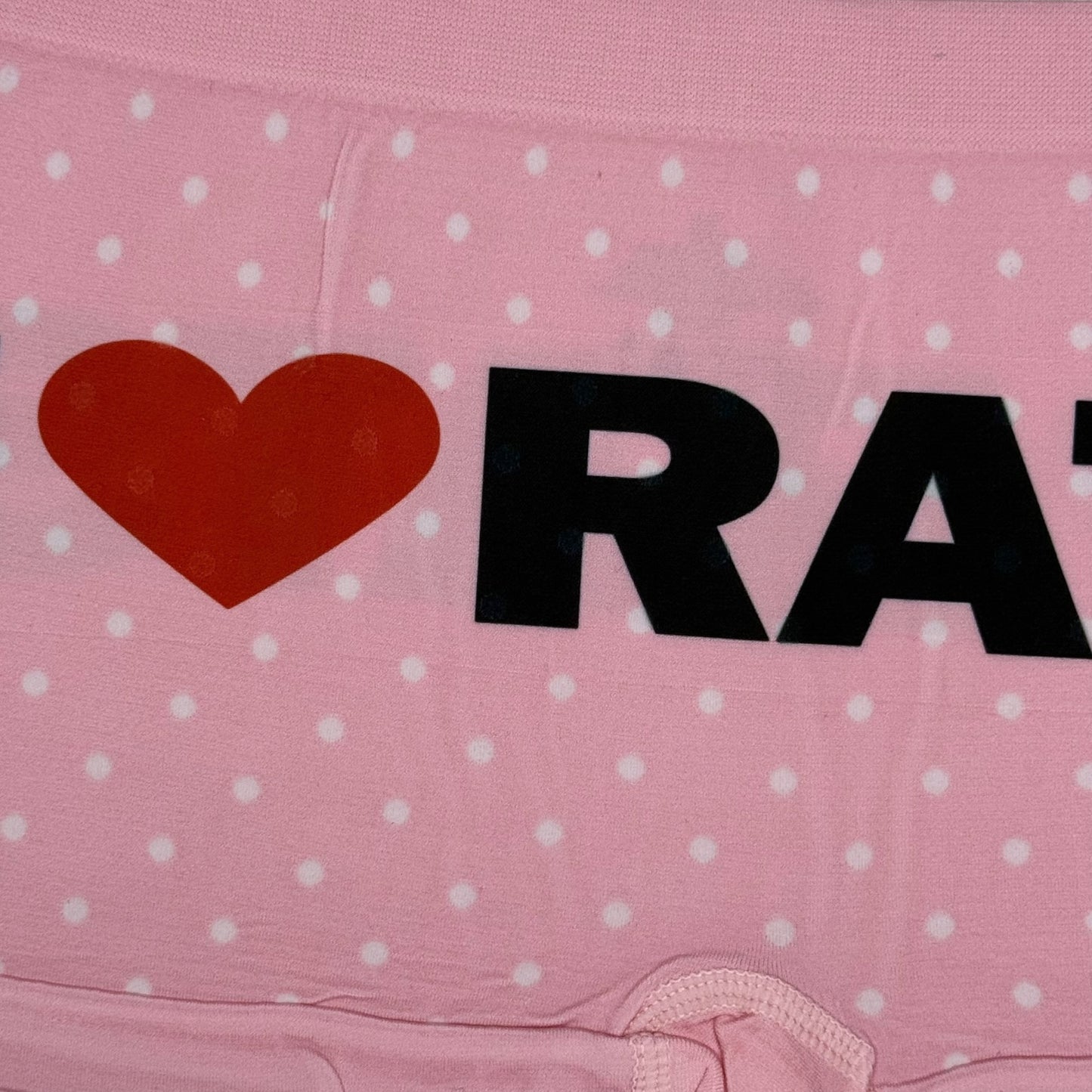 I LOVE RATS PINK POLKA DOT BOYSHORT UNDIES - XL