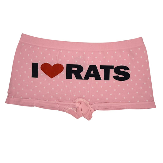 I LOVE RATS PINK POLKA DOT BOYSHORT UNDIES - XL